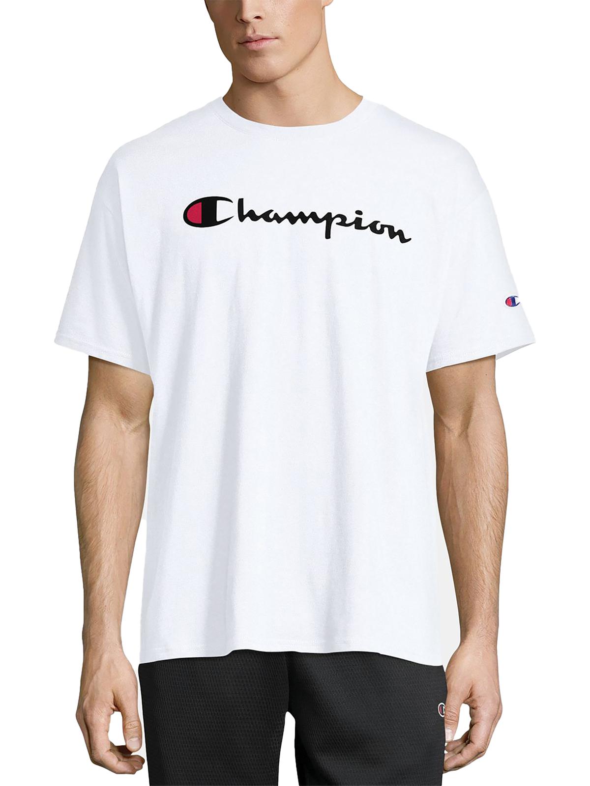 

Футболка мужская меланжевая с круглым вырезом и логотипом Champion, цвет oatmeal heat