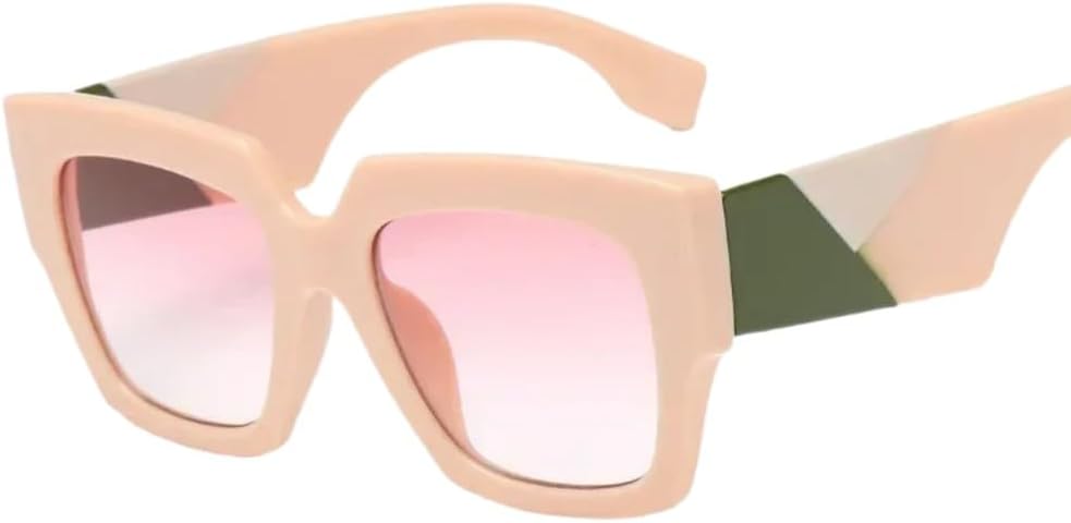 

Квадратные солнцезащитные очки большого размера для женщин, градиентные солнцезащитные очки в крупной оправе, винтажные очки с защитой от УФ-излучения UV400 UJNHGQ, No.7