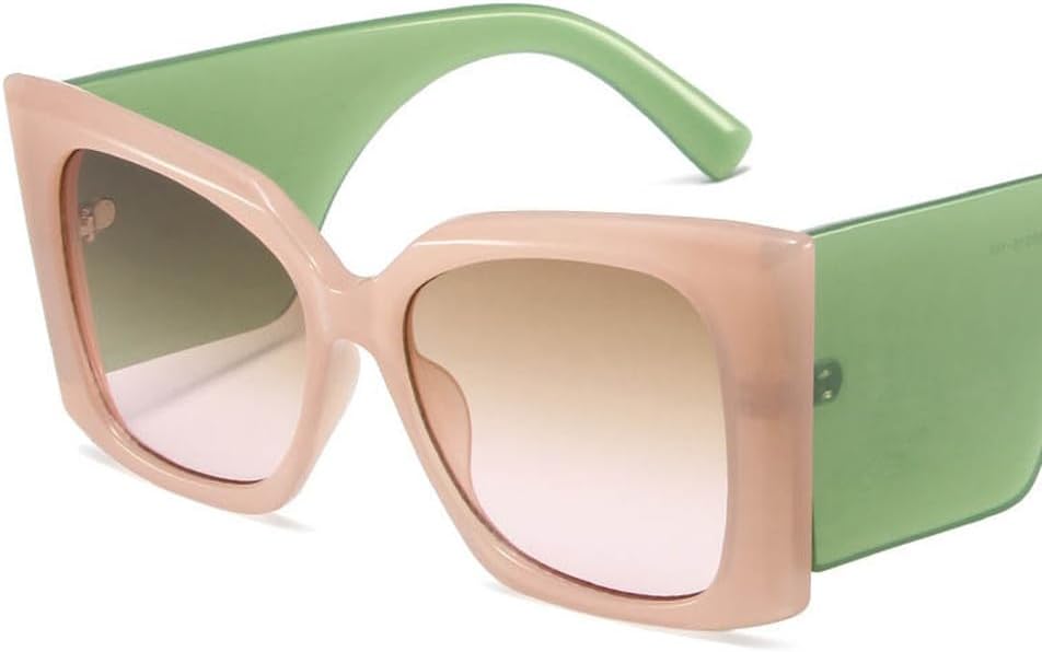 

Женские солнцезащитные очки с широкой оправой, мужские солнцезащитные очки для активного отдыха с защитой от УФ-излучения UV400, большие мужские очки HYYZZC, C2pinkgreen