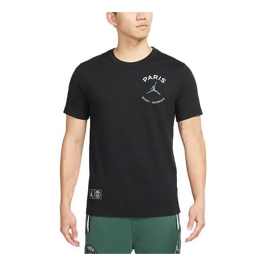 

Футболка paris saint-germain logo printing round neck short sleeve black Air Jordan, мультиколор