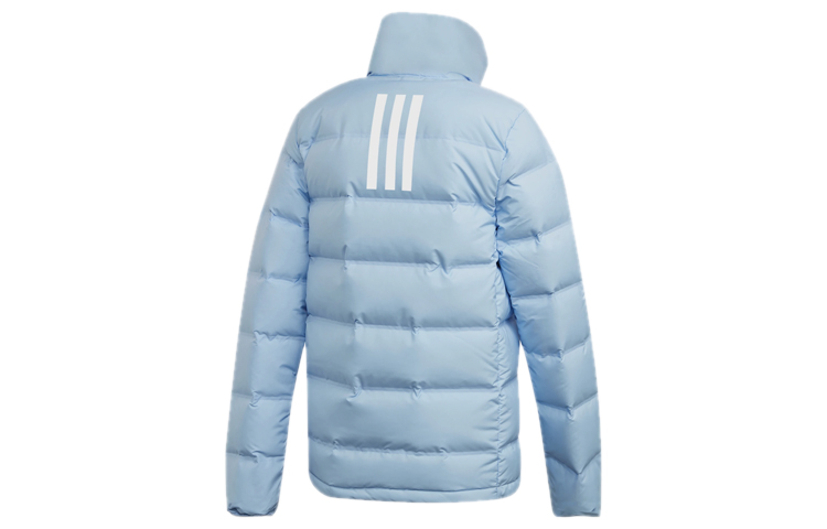 Куртка пуховая женская глянцевая синяя Adidas — фото 3