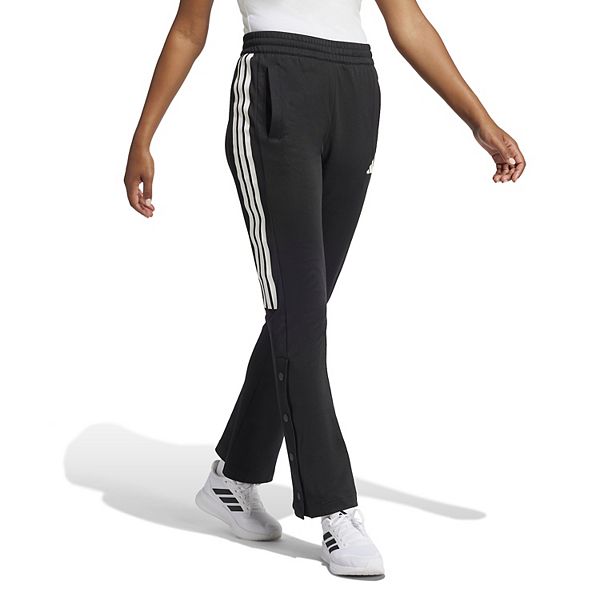 Женские брюки с застежкой на кнопках и фирменными тремя полосками Adidas, Black White — фото 3