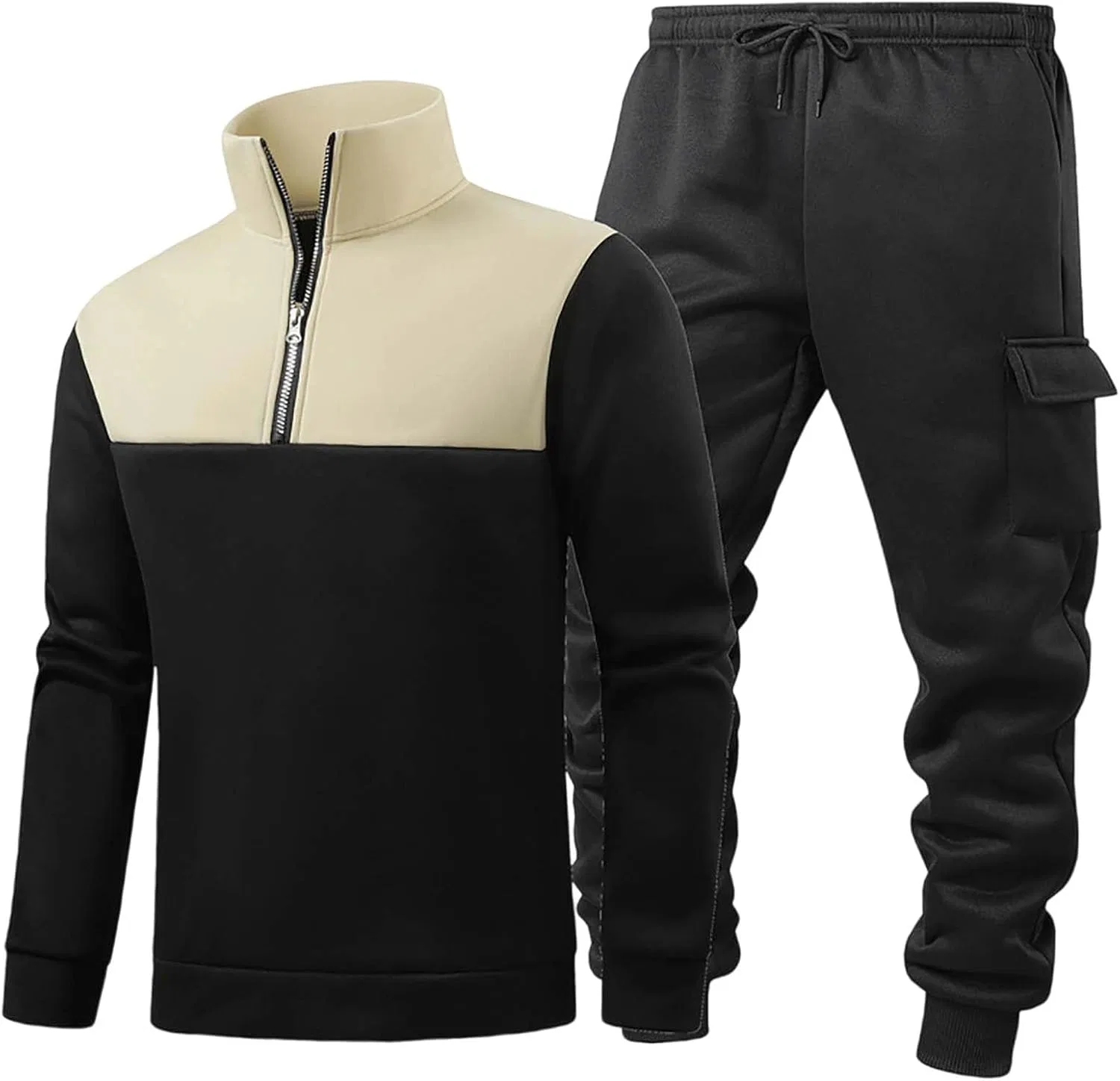 Спортивный костюм мужской, флис, 2 предмета, Khaki