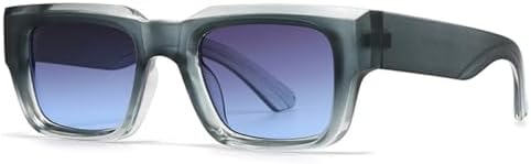 

Модные квадратные солнцезащитные очки с градиентным переходом для мужчин в стиле панк, с широкими дужками, солнцезащитные очки UV400 в стиле ретро для женщин MTZJH, Green Gray Blue