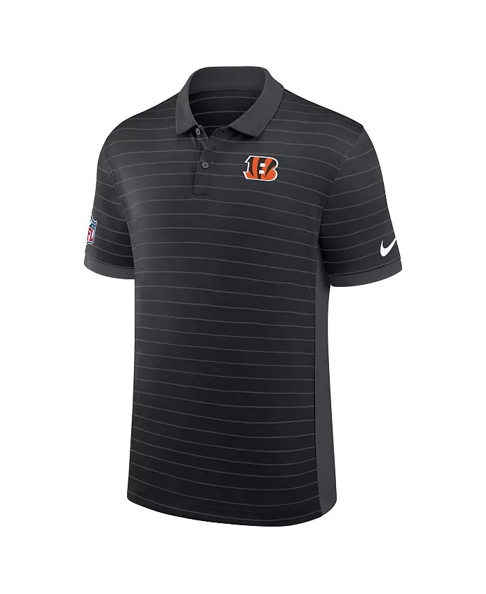 Мужская черная поло Cincinnati Bengals Sideline Victory Stripe Performance Nike — фото 3