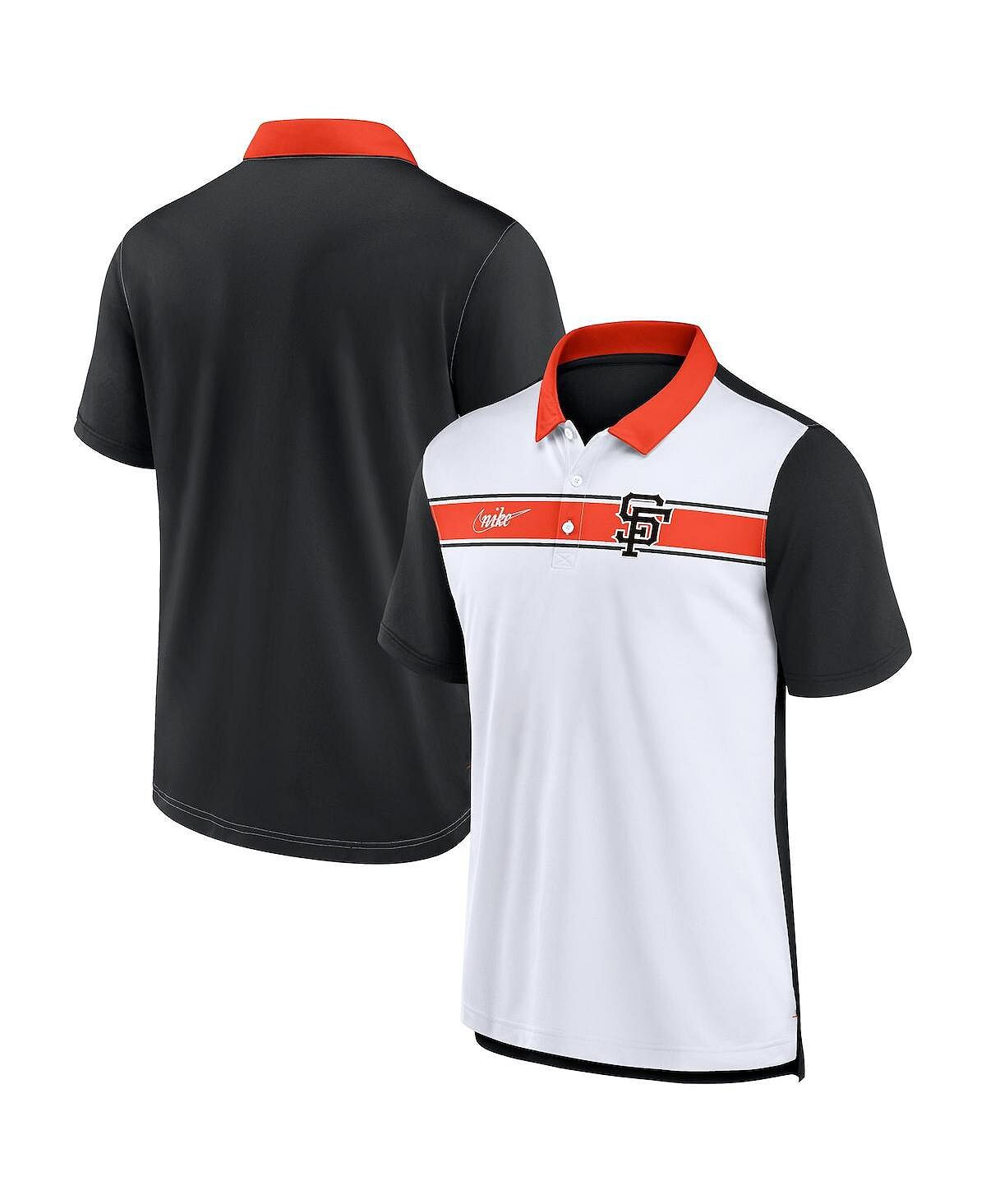 

Мужская бело-черная рубашка-поло в полоску San Francisco Giants Nike