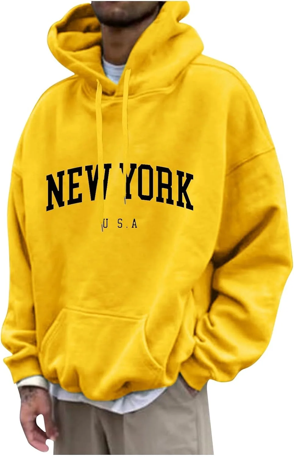 

Мужской свитшот 2024 Casual Cotton с капюшоном, карманом и принтом WHHFOOH