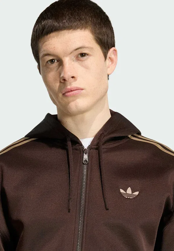 Толстовка Adidas adicolor spacer oversized hoodie zip up sweatshirt Adidas Originals, кофе — фото 4