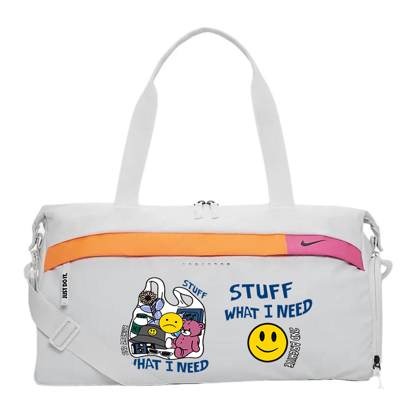 

Nike Полиэстеровый узорчатый наплечный рюкзак унисекс белый, Shopping Bag Smiley Face Bear