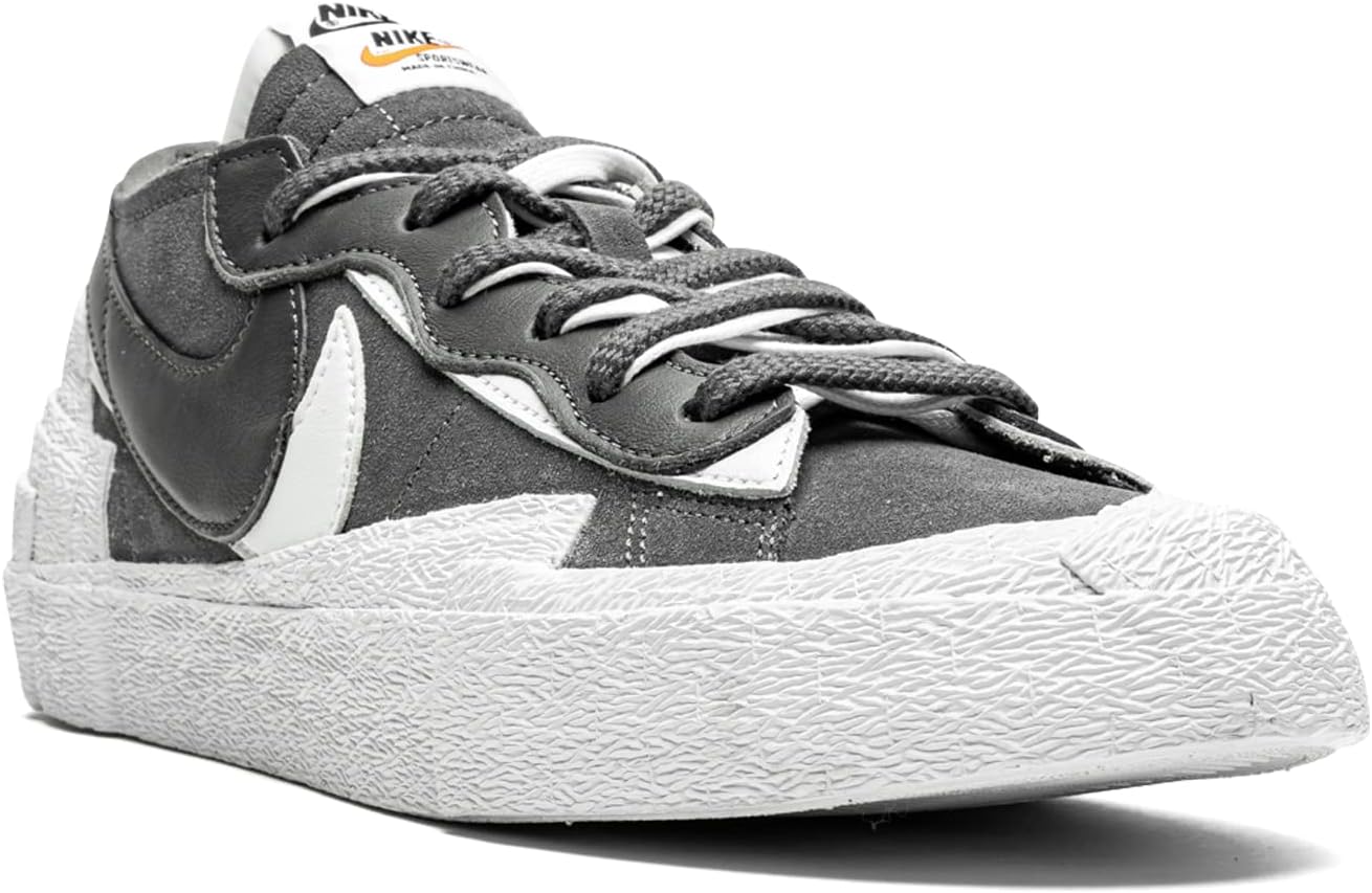 Кроссовки Sacai Blazer Low от Nike - Magma Orange / White, серый — фото 4