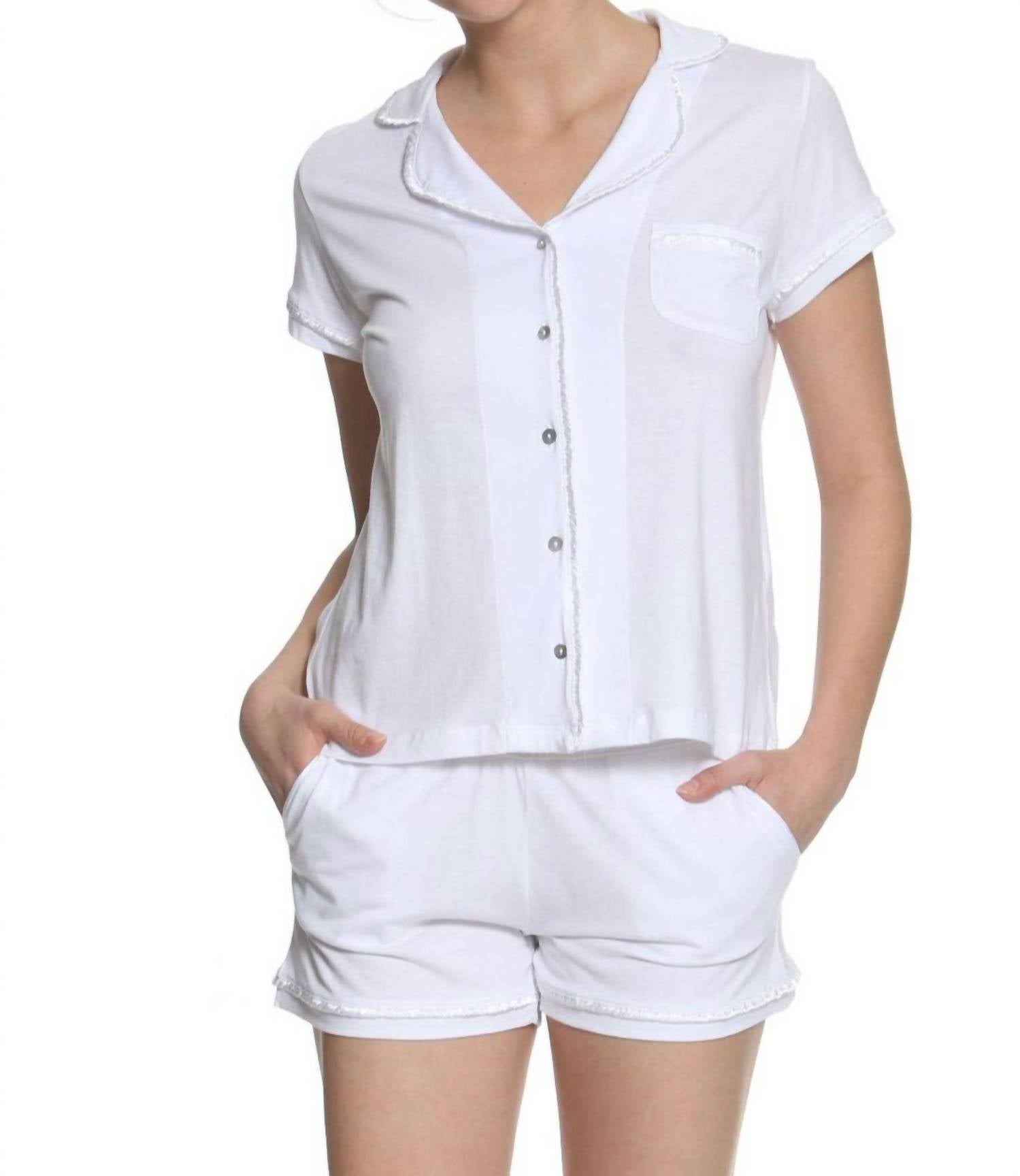 

Короткий комплект пижамы в белом цвете Twelve Eighty Eight