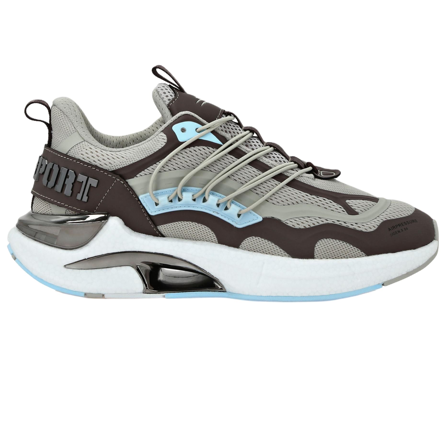 PLEIN SPORT Кроссовки Runner PRESSURE Cushioning Low top Casual Unisex Gray — фото 3