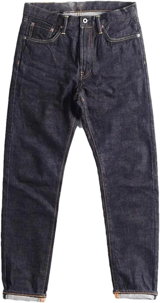 

Мужские повседневные джинсы Taper Fit Selvedge Cotton Pencil Full Length с застежкой-молнией