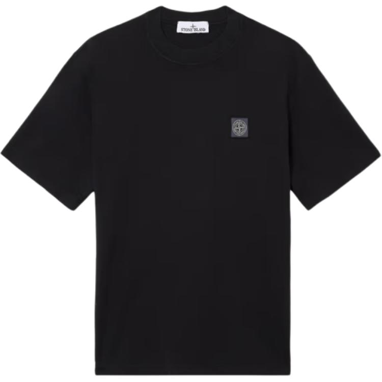 Футболка из хлопка с логотипом STONE ISLAND, черный