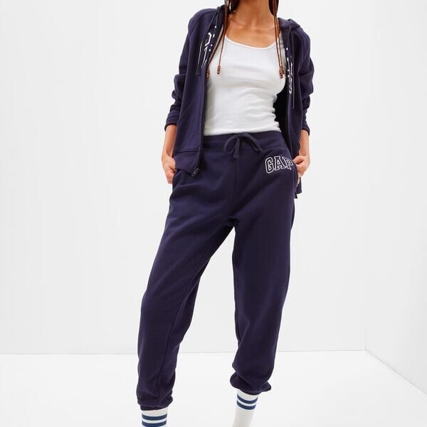

Флисовые джоггеры с вышитым логотипом Gap, синий