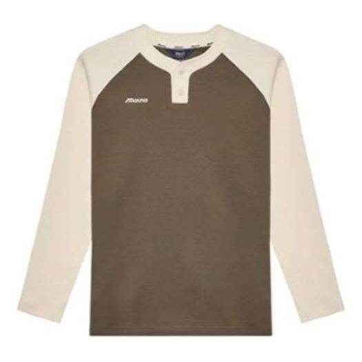 

Футболка heritage long sleeve shirt 'beige' Mizuno, бежевый