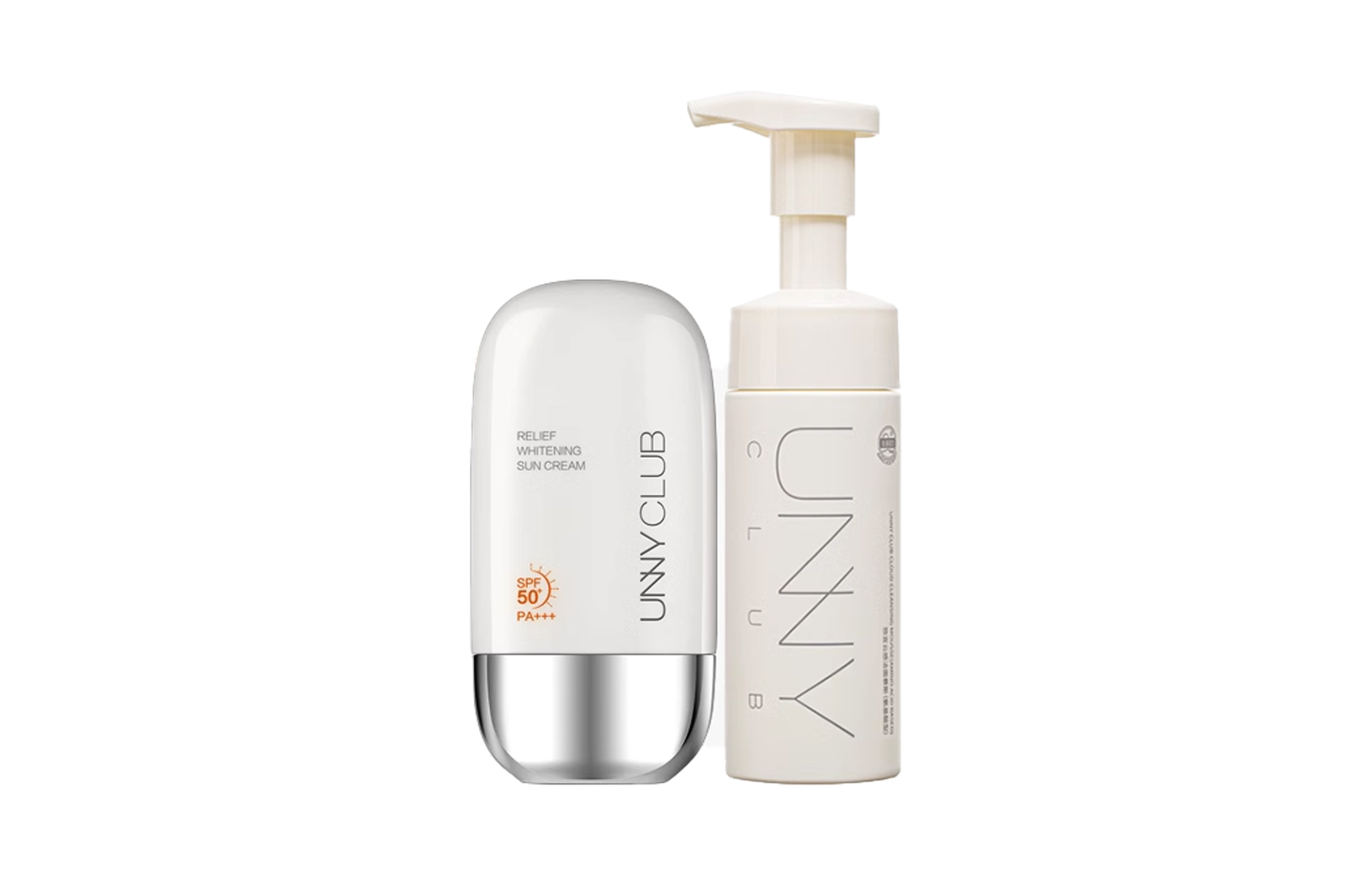 UNNY CLUB Unny bright white солнцезащитный очищающий набор для ухода за кожей увлажняющее очищение 50мл+150мл — фото 2