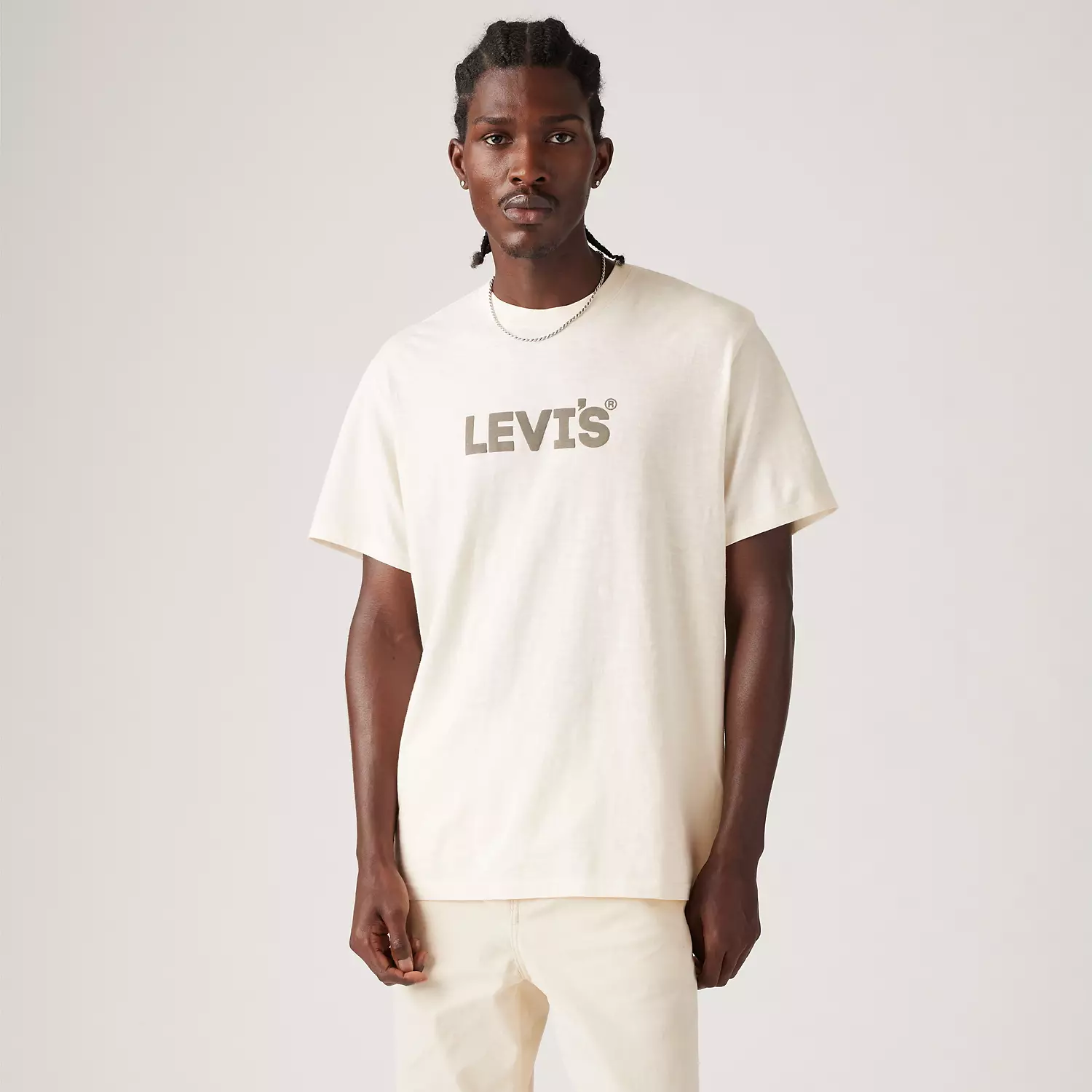 

Футболка свободного кроя с коротким рукавом и графическим принтом Levi's, цвет Antique Ivory - White