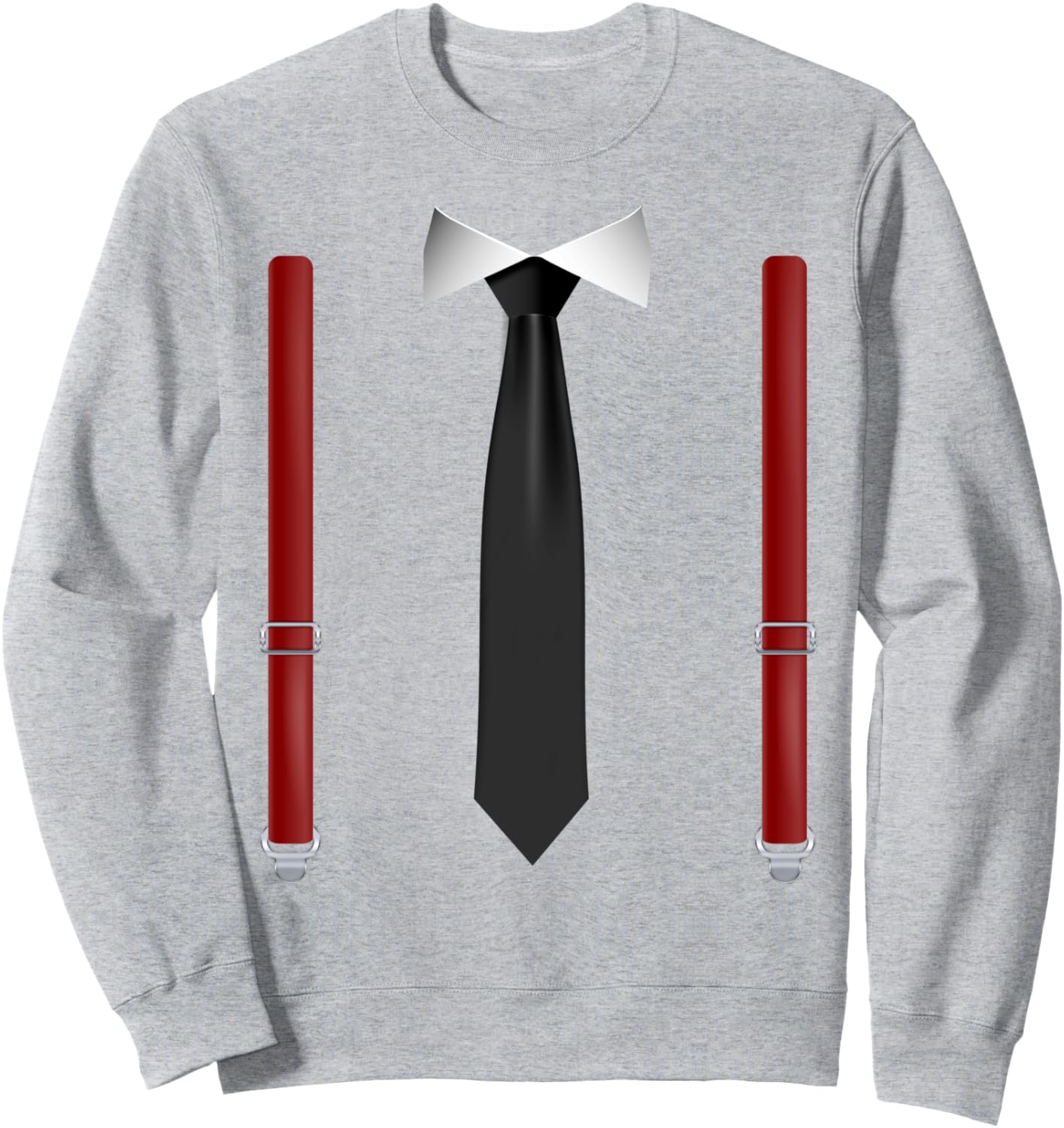 

Забавная толстовка с галстуком-бабочкой и подтяжками для свадебного смокинга Tie With Suspenders Party Shop, серый