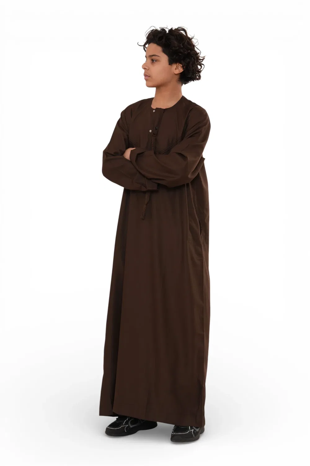 Arabic Thobes Коричневый марокканский халат Джубба для мальчиков для мальчиков Джеллаба Рамадан Ид Тобе - K-HM11 — фото 2
