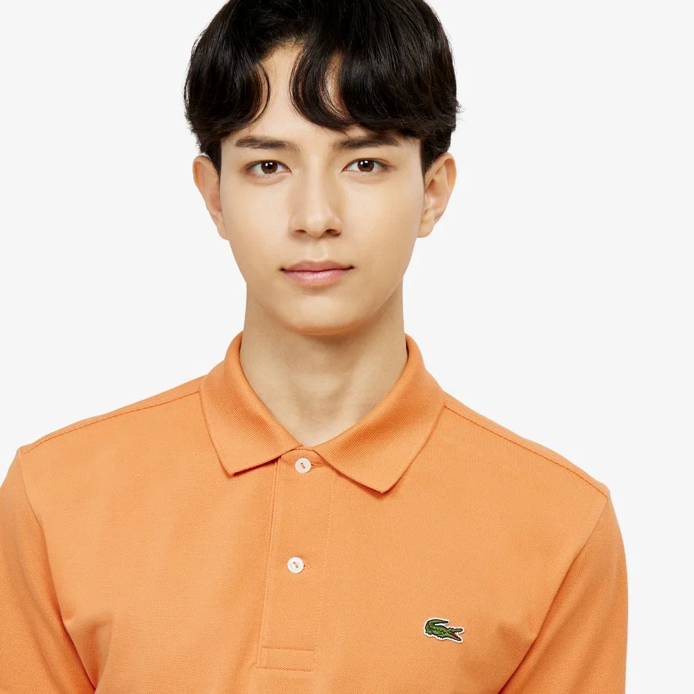 Футболка-поло Lacoste French Regular Fit мужская, базовая, оранжевый — фото 2