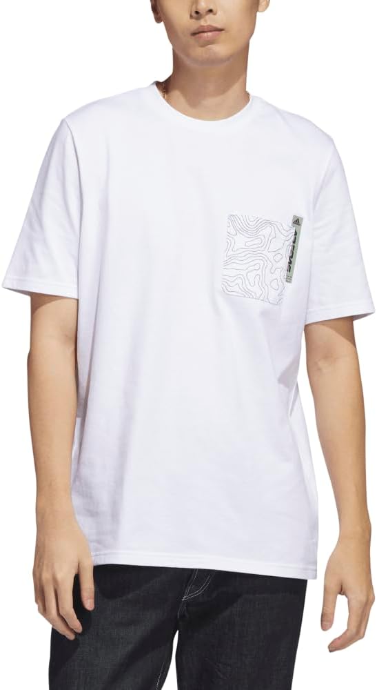 Мужская футболка City Escape Graphic Pocket Short Sleeve T-Shirt ENC41 Adidas, белый — фото 3