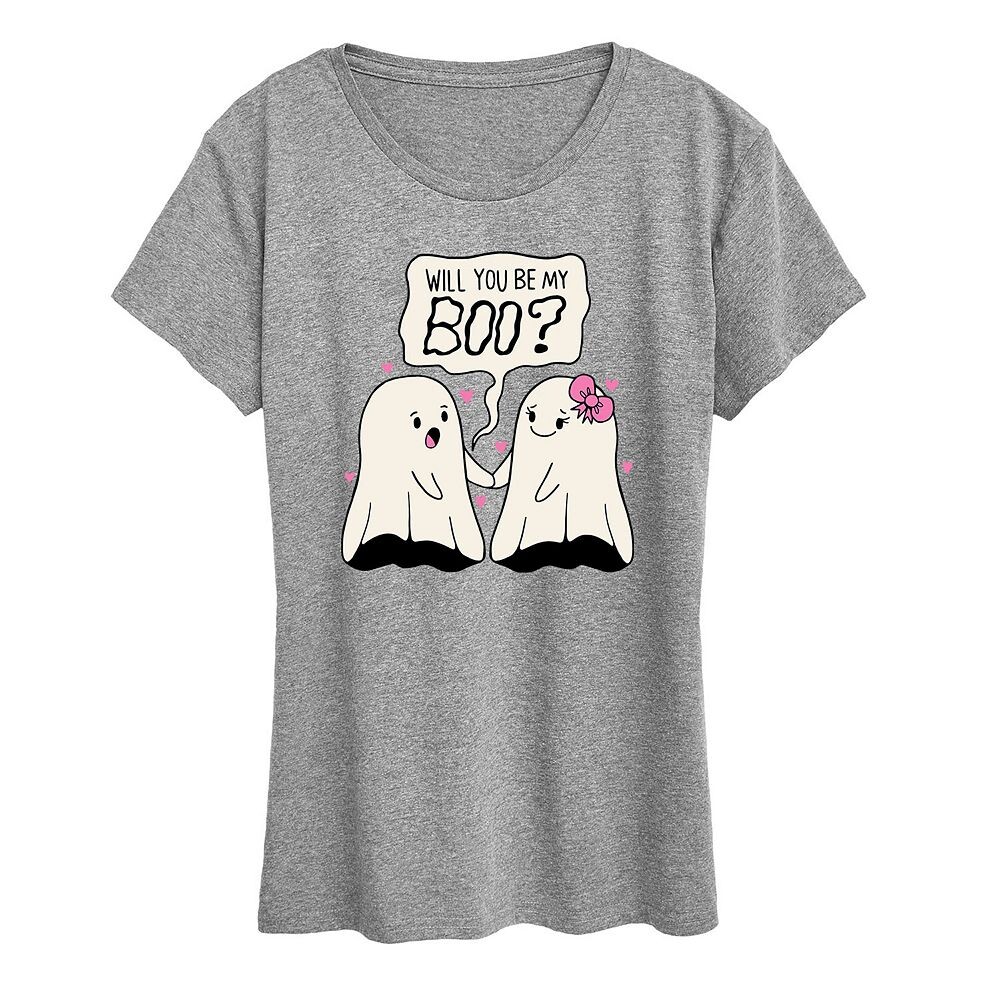 

Женская футболка с рисунком Will You Be My Boo Licensed Character, цвет Heather Gray