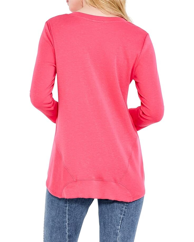 

Футболка NIC+ZOE 3/4 Sleeve Drape V Tee, цвет Rose Quartz