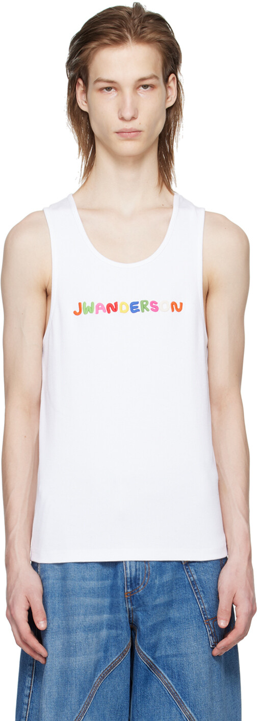 

Белая майка с вышивкой Jw Anderson, цвет White