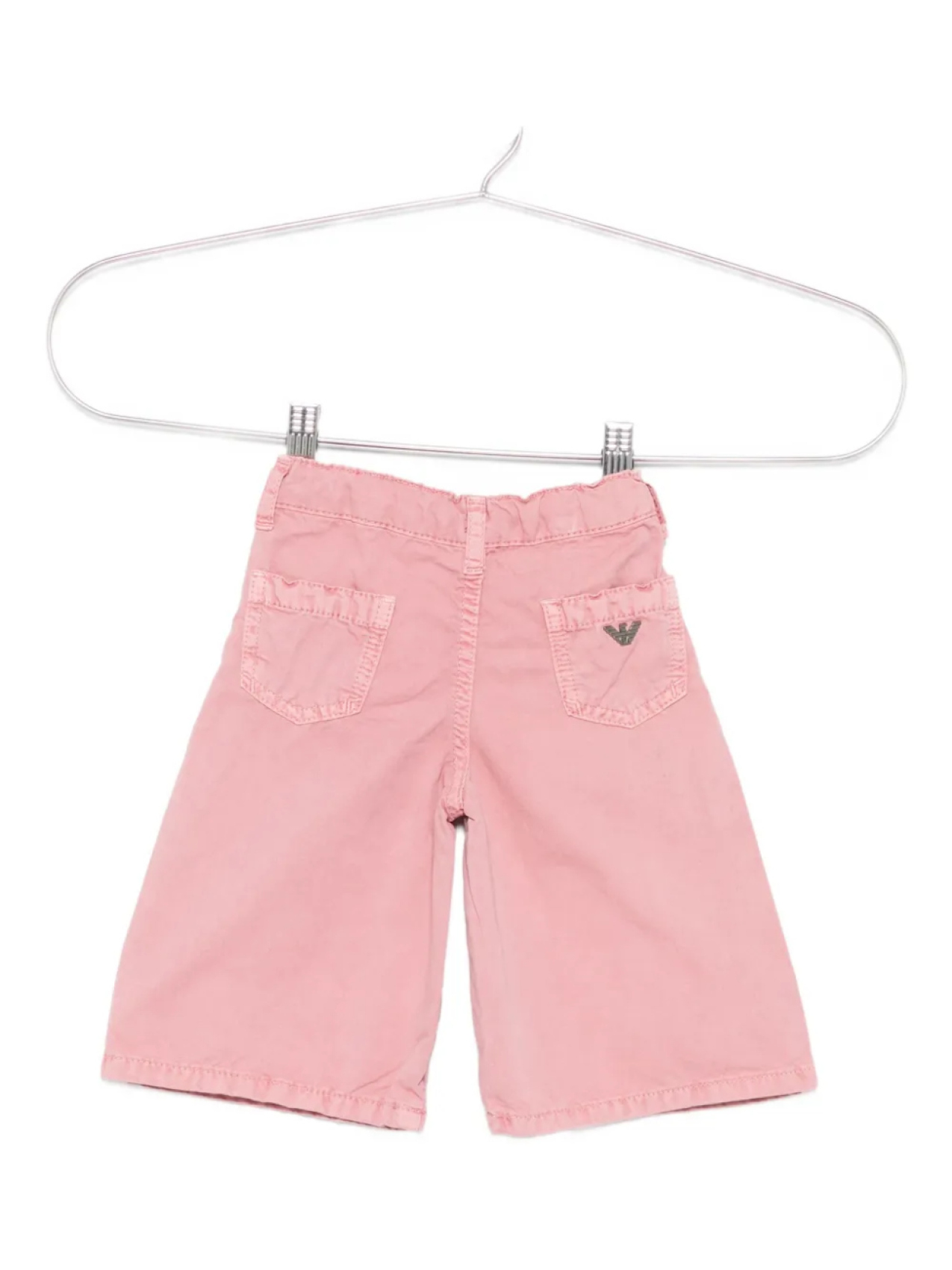 Детские брюки из хлопка с логотипом Emporio Armani Kids, розовый — фото 2