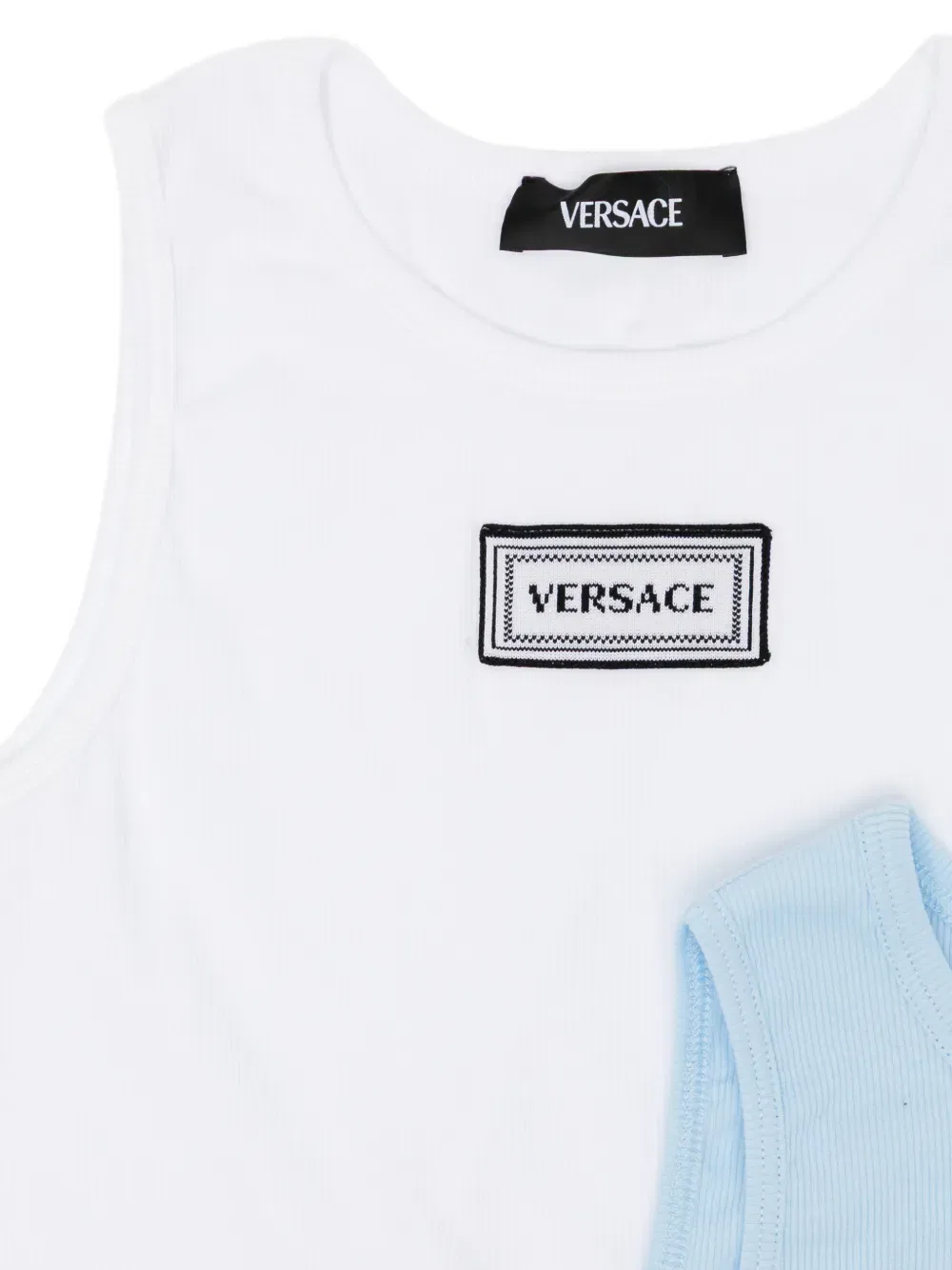 Жилет с нашивкой-логотипом (комплект из двух штук) Versace Kids, синий — фото 2