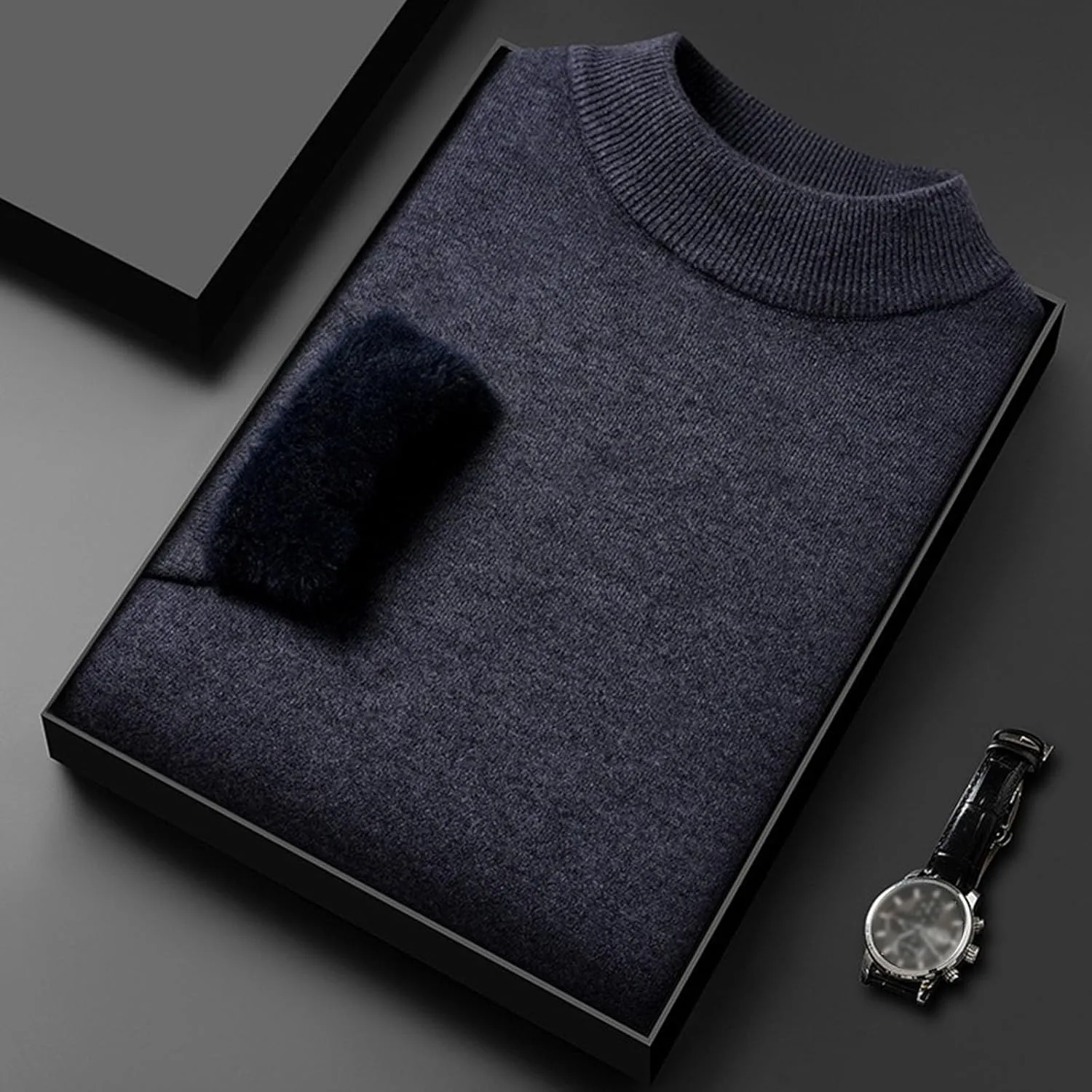 Мужской свитер с воротником-стойкой Slim Fit — фото 3