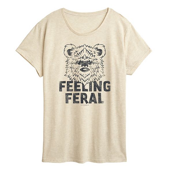 

Женская футболка с принтом Feeling Feral Ewok Star Wars, Beige
