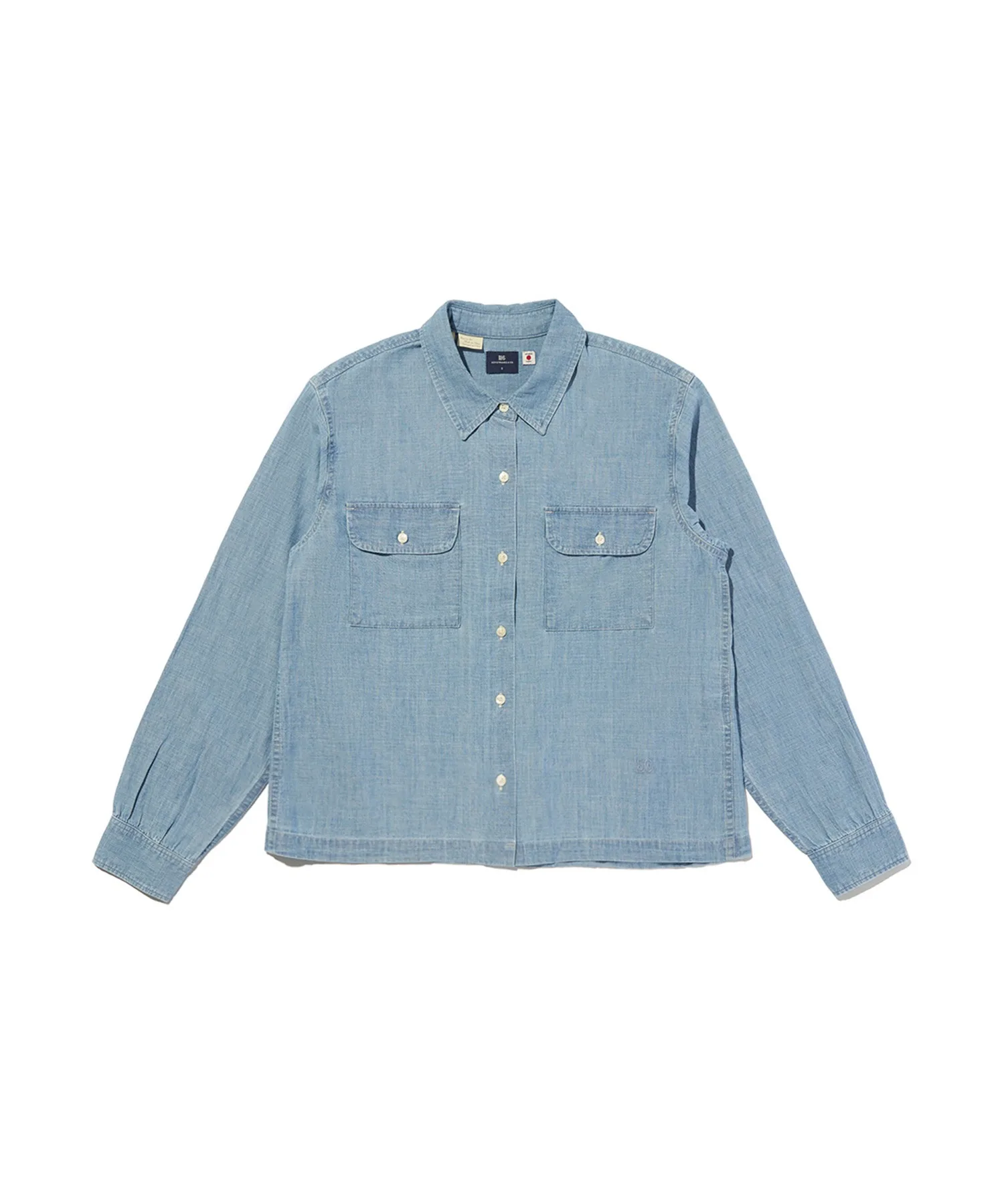 Женская хлопковая рубашка Levi's BLUETAB с логотипом тёмно-синяя — фото 3