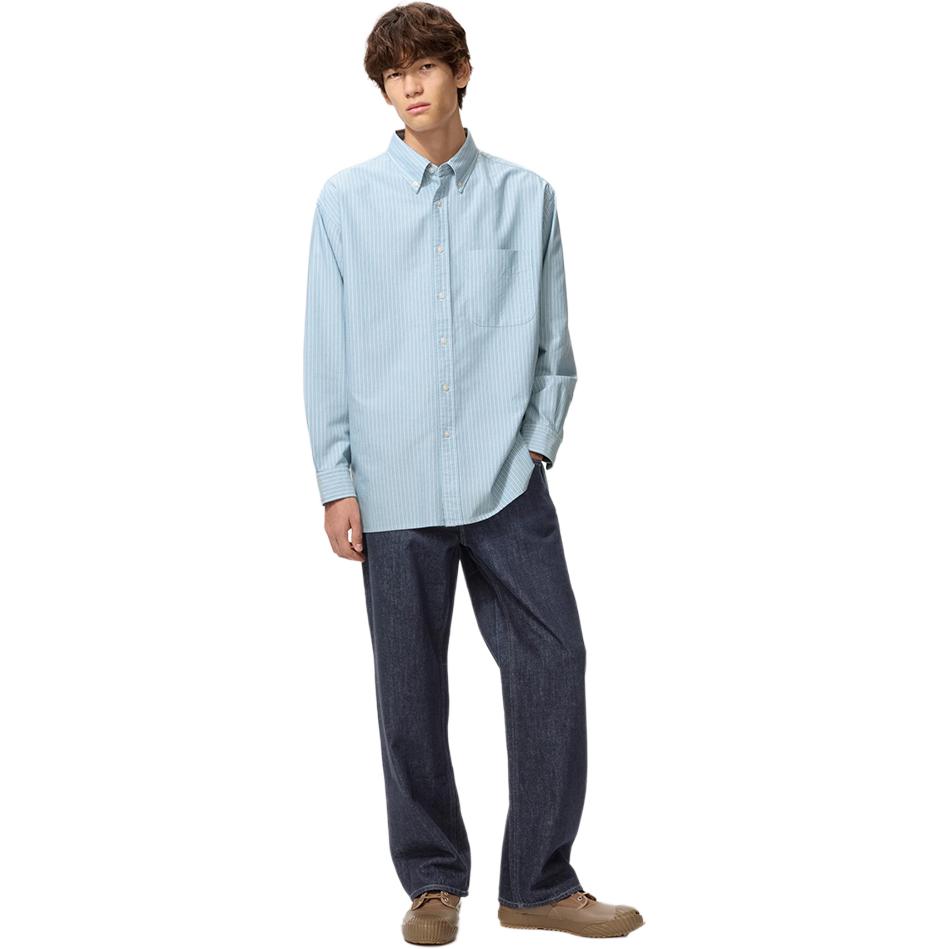 Джинсы Unisex Moderate Straight Fit UNIQLO, sky синий — фото 4