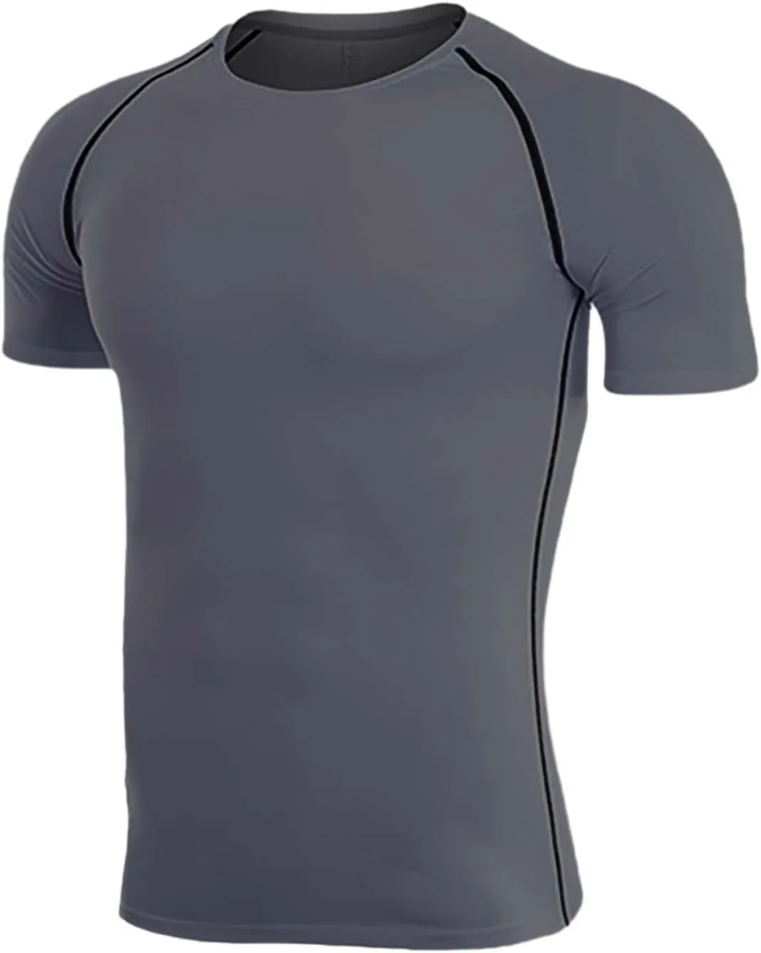 

Мужская компрессионная футболка с коротким рукавом slim fit для тренировок LCMTWX