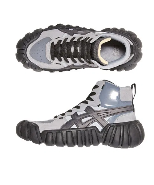 Унисекс высокие кеды из натуральной кожи DENTIGRE LL Onitsuka Tiger серые — фото 4