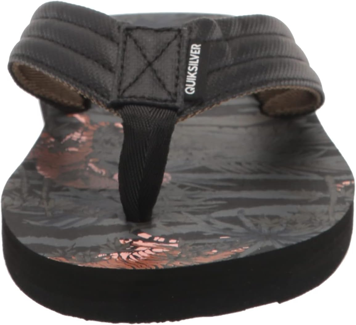 Quiksilver mens Carver Print Flip Flop Сандалии, черный — фото 2