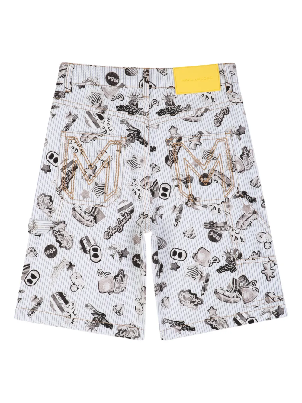 Шорты в полоску с графическим принтом Marc Jacobs Kids, белый — фото 2