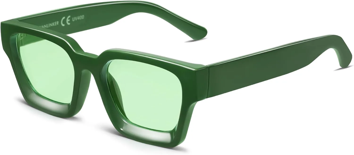 

Солнцезащитные очки VANLINKER квадратной формы для мужчин и женщин, ретро-стиль, массивные прямоугольные, защита от УФ-излучения UV400, VL9731, C1 - Green