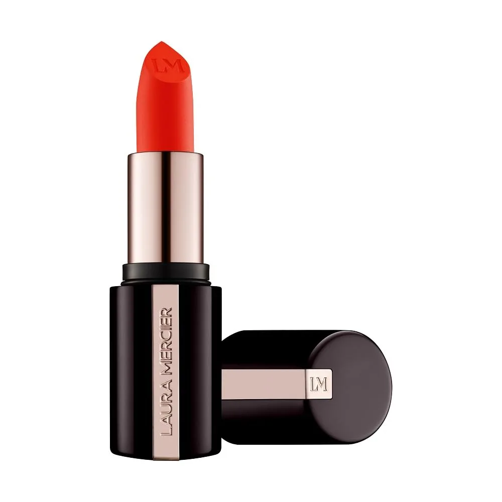 Laura Mercier Caviar Smoothing Matte помада, 16 часов увлажнения, стойкое покрытие, насыщенный цвет, устойчива к смазыванию и переносу, с гиалуроновой кислотой и витамином E, 500 Flame Challis