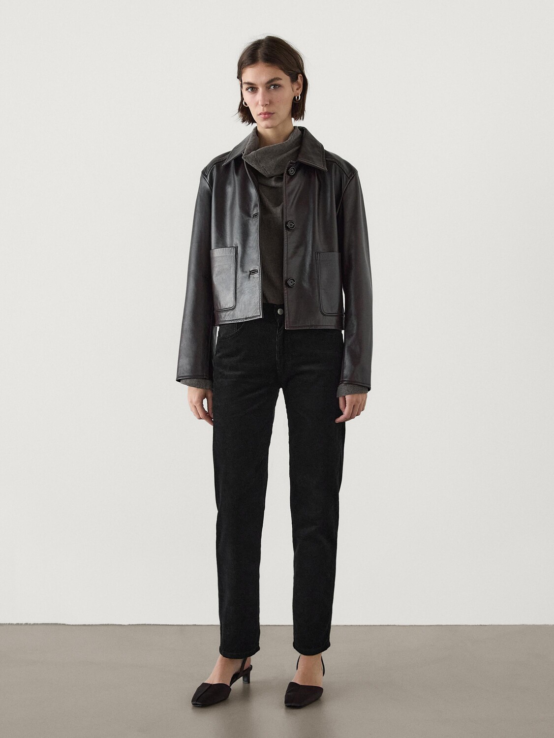 

Прямые вельветовые брюки Massimo Dutti, черный
