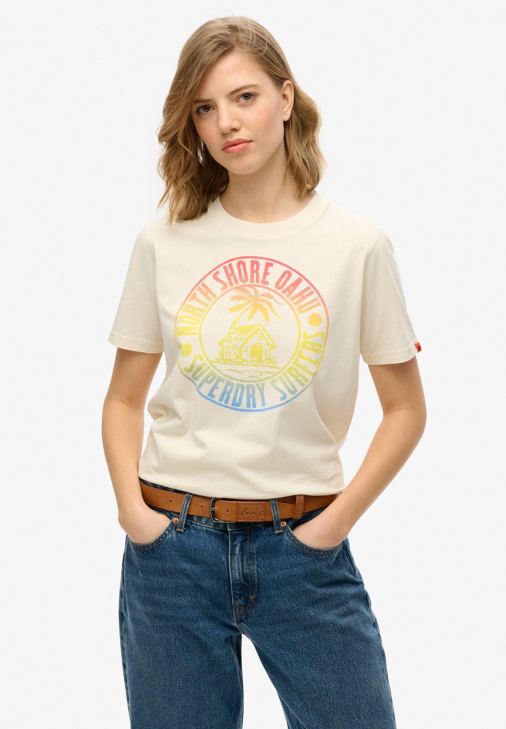 

Футболка с принтом LOFI OUTDOOR Superdry, светло-желтый