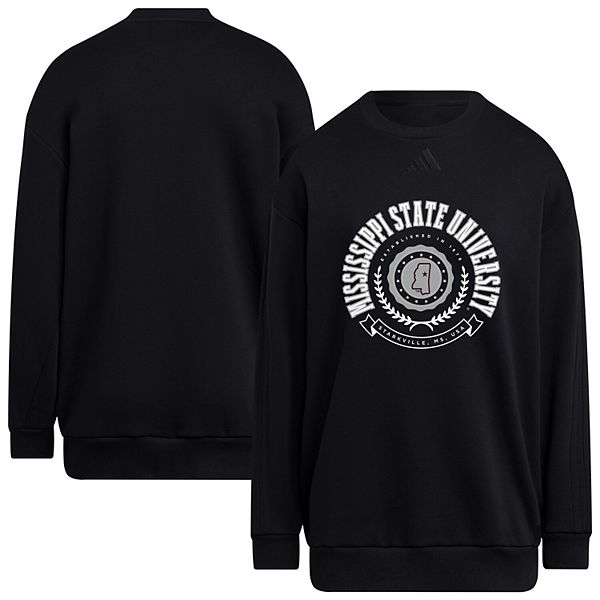 

Женский черный свитшот Mississippi State Bulldogs оверсайз Adidas
