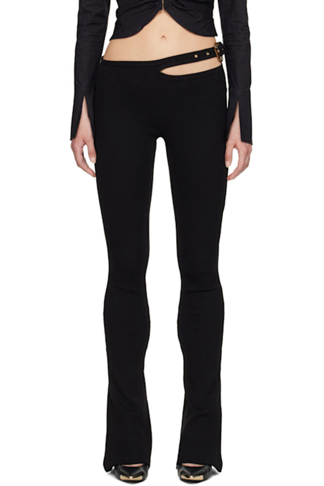 

Черные расклешенные леггинсы с поясом Versace Jeans Couture