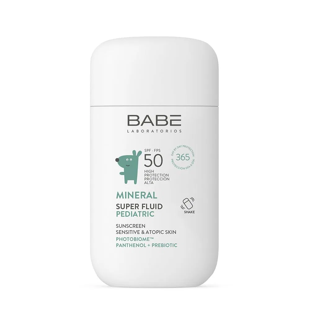 Детский минеральный солнцезащитный флюид «Super Fluid Mineral Pediatric SPF 50» от Laboratorios Babé Laboratorios Babe