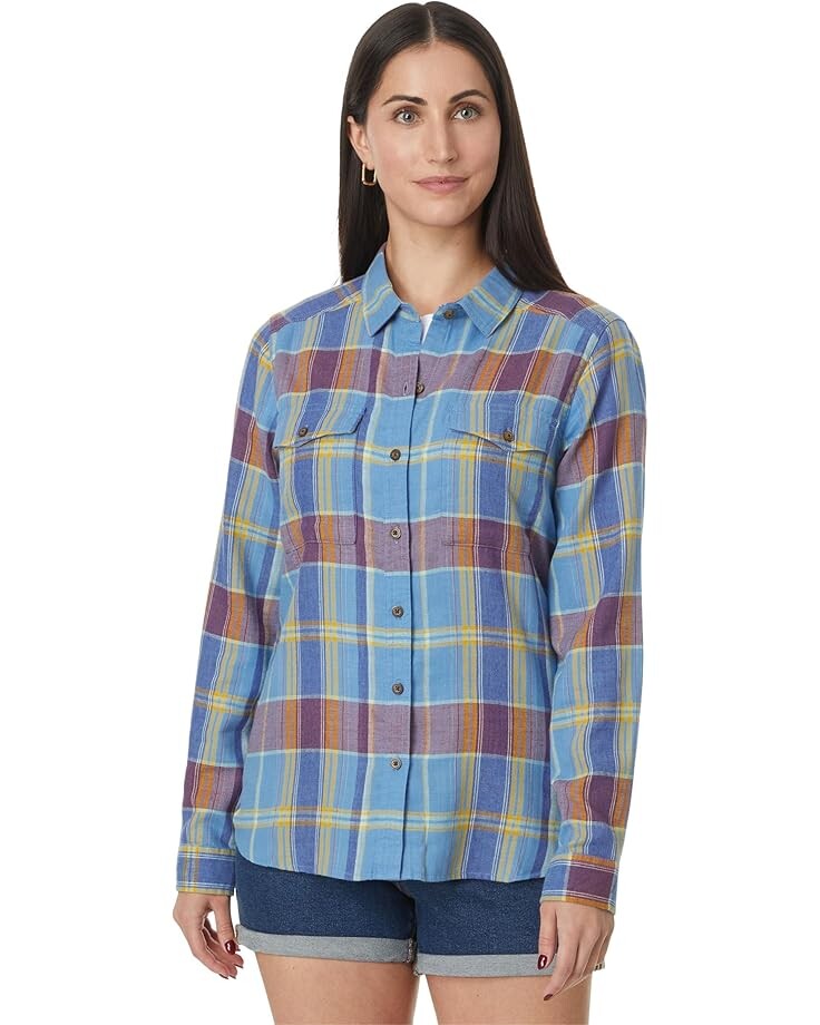 

Рубашка Toad&Co Re-Form Flannel Long Sleeve Shirt, цвет Wild Ginger Lg Plaid