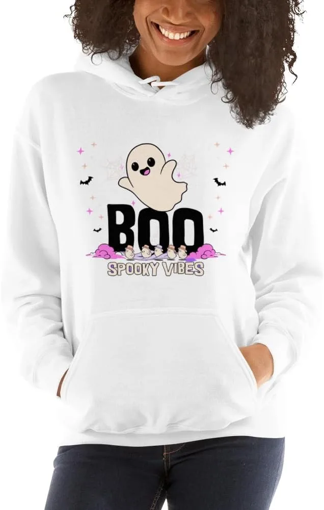 Толстовка унисекс Halloween Boo Spooky Vibes Ghost Generic, белый