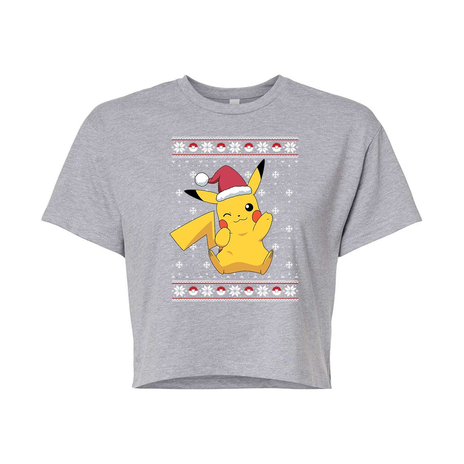 

Детская укороченная футболка Pokemon Christmas Pikachu Licensed Character