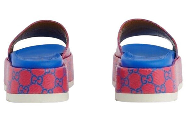 Сандалии platform slide sandal 'jumbo gg -fuchsia blue' Gucci, фиолетовый — фото 4